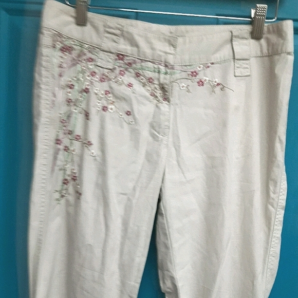Vintage Embroidered Skinny Pants Tie String Ankle - Picture 7 of 15